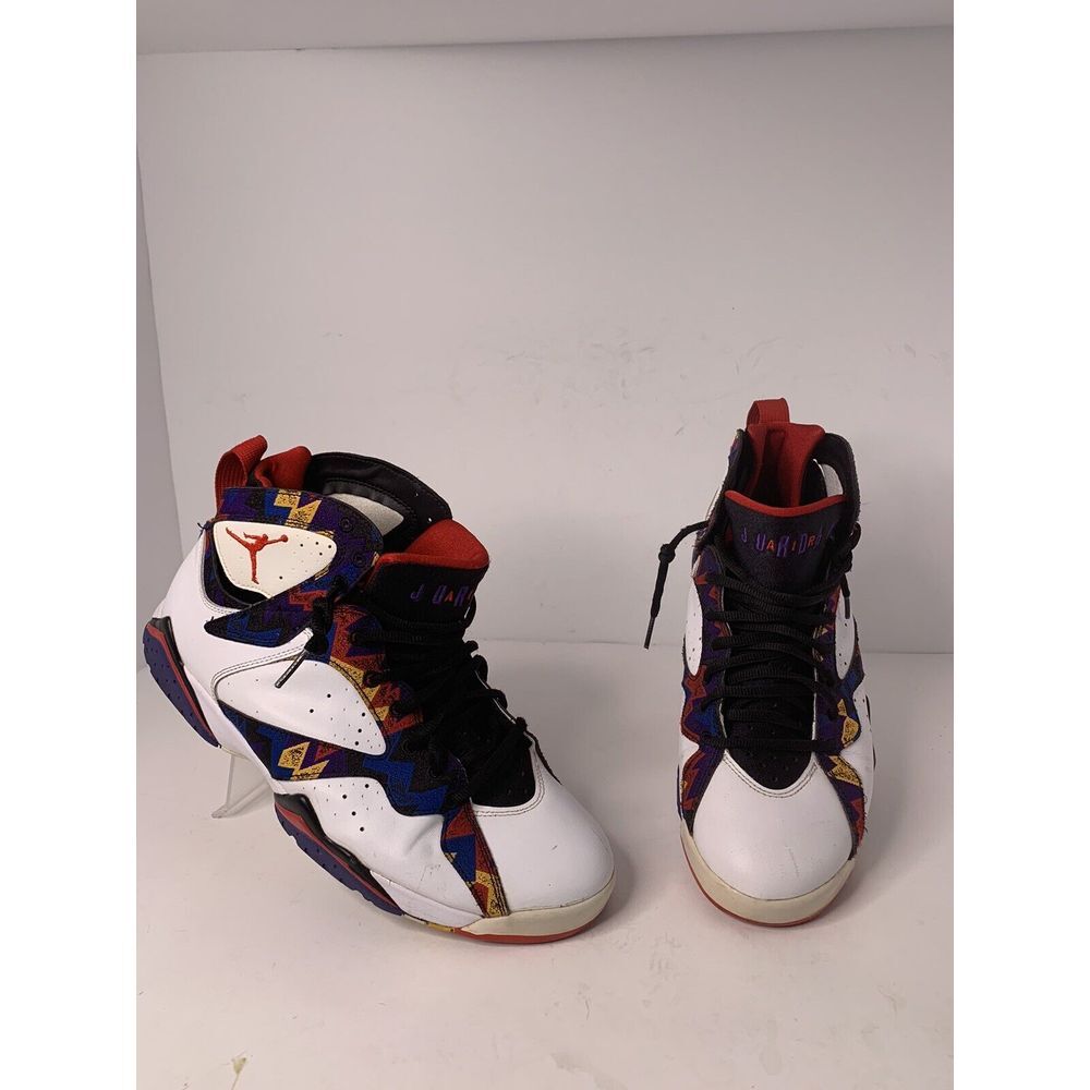 Men's Size 10 - Air Jordan 7 Retro Sweater 2015 304775-142 White/unvrsty rd-blk